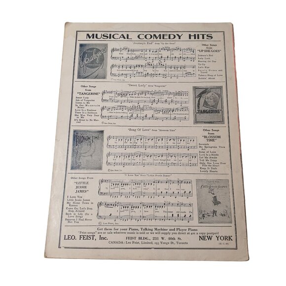 I Love You 1923 Antique Vintage Sheet Music Piano Easy Listening Je T'a ime - Picture 2 of 2